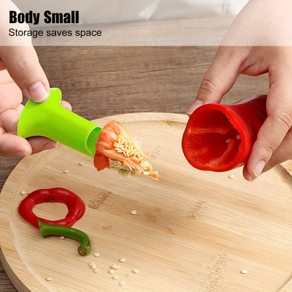 2pcs Pepper Corer Set - Plastic Chili Seed Remover for Household Use, Multifunctional Kitchen Tool for Jalapenos