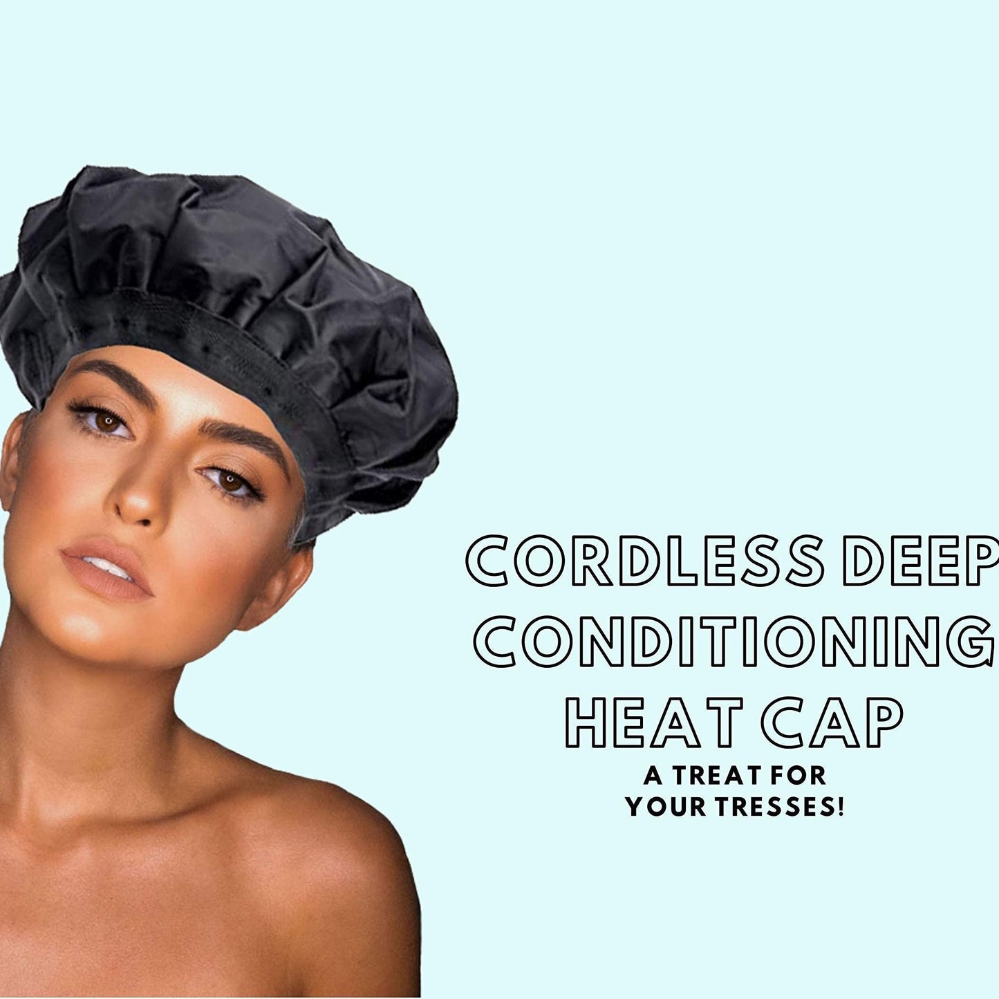 Cord-Free Deep Conditioning Hot Cap – Hair Care & Styling Steam Cap for Hot Therapy & Spa Treatment