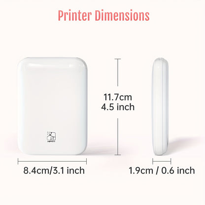 HPRT Wireless Portable Mini Color Printer - Free 5 Sheets of ZINK Paper, High Definition Color Reproduction, Direct Mobile Printing for iOS/Android Devices
