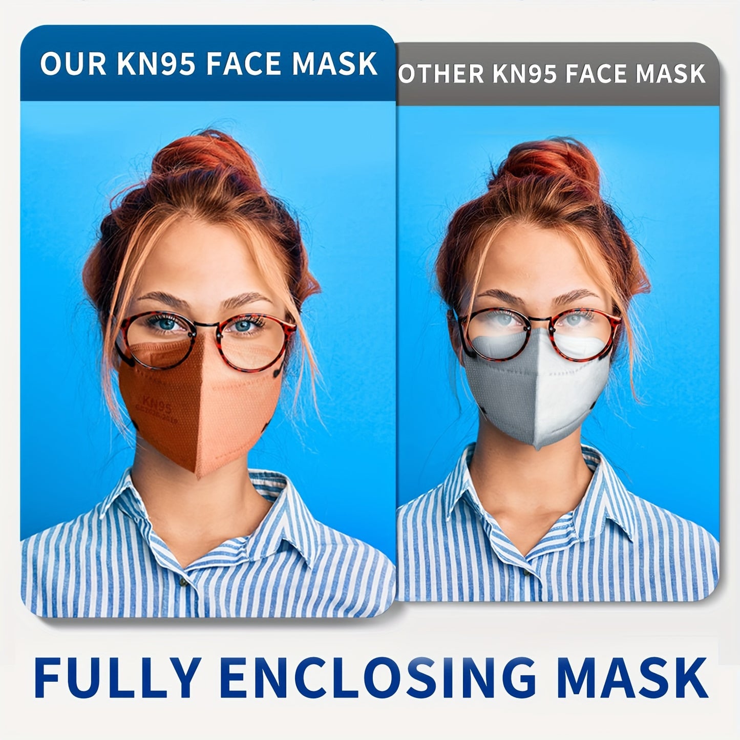KN95 Face Masks for Adults – 100 Pack, 5-Layer Protective Masks with Adjustable Holders, Breathable & Comfortable, 10 Colors
