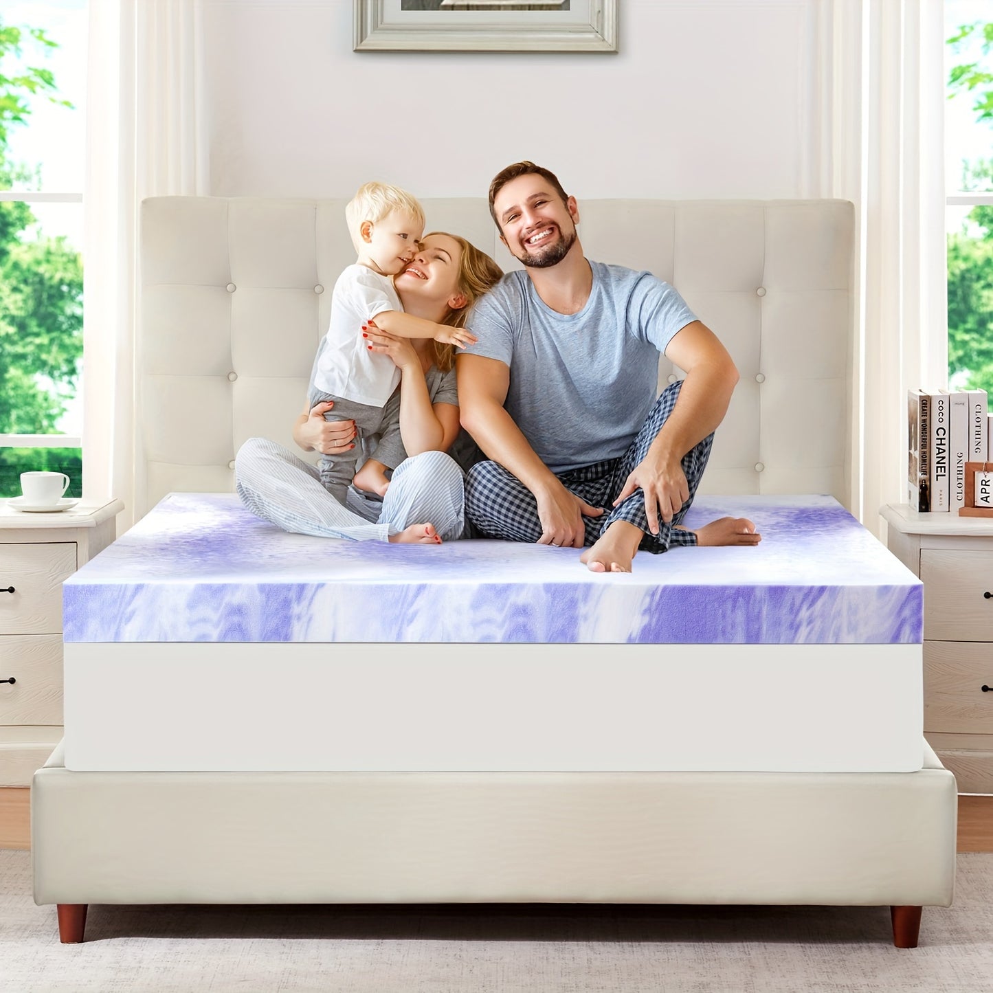 Cooling Gel Infused Memory Foam Twin Mattress Topper: Ventilated Swirl Foam Pad for Pressure Relief & Back Pain,  Bed Topper for Body Support, CertiPUR-US Certified