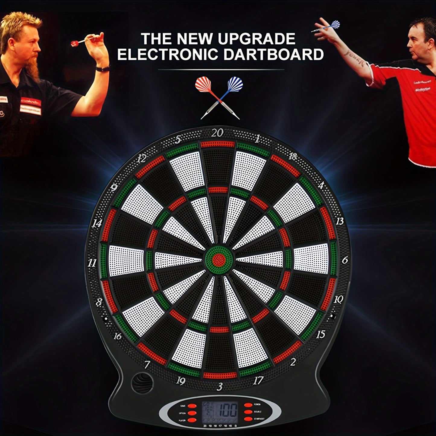 Electronic Dart Board Set - Soft Tip Dartboard with LCD Display, 6 Darts, and Professional Soft Tip Darts