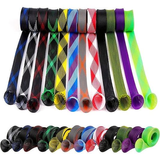 12 Pack Braided Mesh Fishing Rod Sleeves – Ideal for Protecting Casting and Spinning Rods, Perfect for Sea Fishing and Tackle Storage