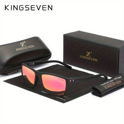 KINGSEVEN Delight Polarized Glasses – Premium TR90 Frame, Square Fashion – Casual and Leisure Eyewear for Men & Women – Ideal for Outdoor Sports, Parties, Travel, Driving, Fishing, and Photo Prop