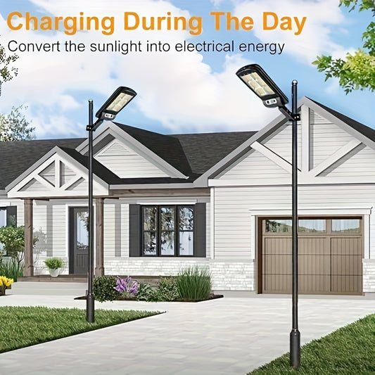 2 Packs Solar-Powered Remote Control LED Street Lights – Wall Lights with 3 Modes, Wireless Motion Sensor, Adjustable Brightness – Ideal for Garden, Street, Deck, Yard, Garage, Patio