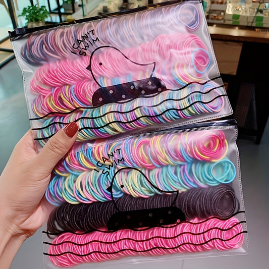 400 Piece Set Elastic Hair Loops – Colorful Ponytail Holders, Stylish Hair Ties for Daily Use