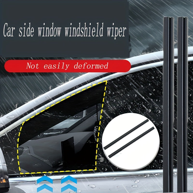 2pcs Car Side Window Wipers - Boneless Design with Multi-Functional Rubber Strip for Enhanced Visibility