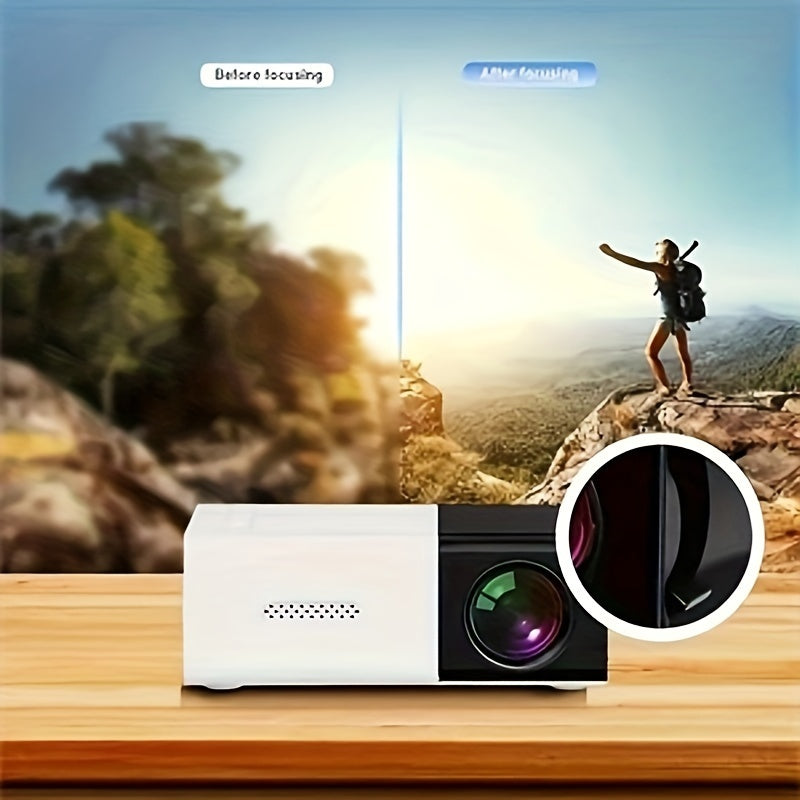 3000+ Lumen HD Mini Portable Projector - Bright LED, USB and SD Connectivity, 3D-Ready - Ideal for Home Cinemas, Outdoor Camping, Multi-Device Compatibility with Remote