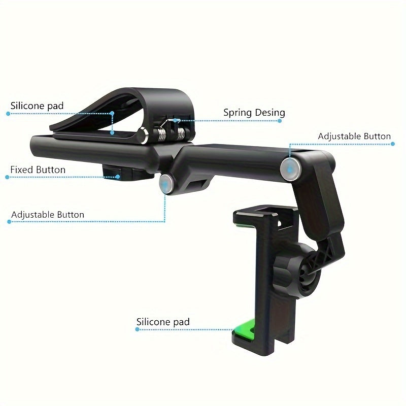Universal 1080° Rotating Sun Visor Cellphone Car Holder – Multi-Functional Mobile Phone Mount, Fits iPhone 7, 7 Inch Support, Adjustable Viewing Angle
