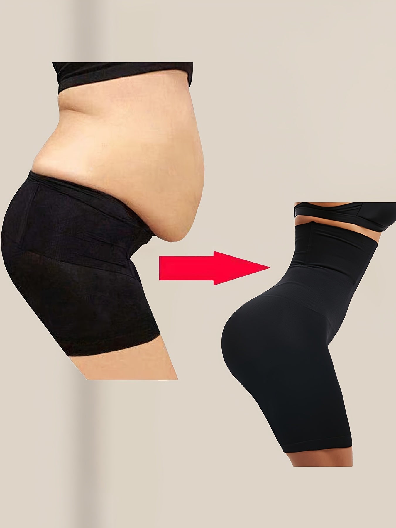 Solid Seamless High Waist Shaping Shorts – Tummy Control Compression Shorts to Lift and Shape Buttocks – Women’s Underwear and Shapewear