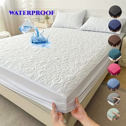 3 Piece Waterproof Mattress Protector Set – Breathable, Dustproof, Non-Slip, Machine Washable, Deep Pocket Fitted Sheet for All Seasons