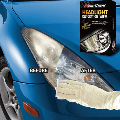 Universal Headlight Restoration Kit with Oxidation Remover and Ceramic Coating Wipes – Efficient Car Headlamp Cleaning, Polishing and Restoration System for Long-Lasting Professional Results