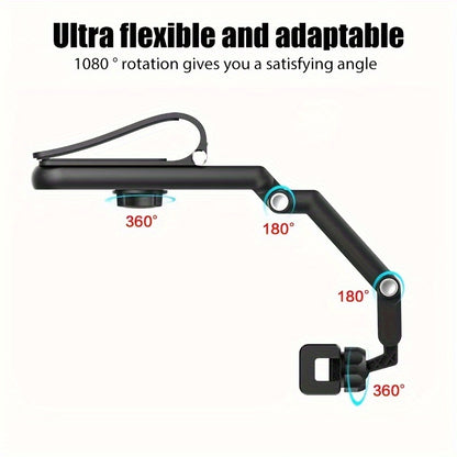 Universal 1080° Rotating Sun Visor Cellphone Car Holder – Multi-Functional Mobile Phone Mount, Fits iPhone 7, 7 Inch Support, Adjustable Viewing Angle