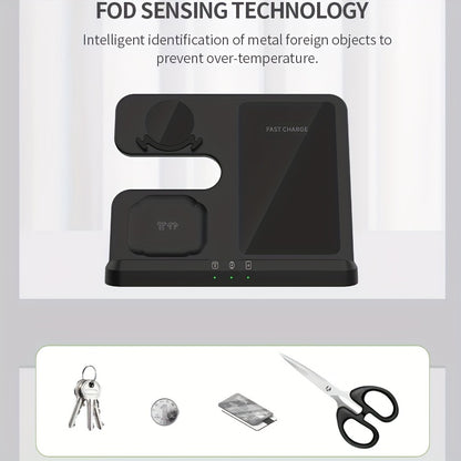 3 in 1 Fast Wireless Charger Stand - Compatible with Samsung Galaxy S24/S23 Ultra, Z Flip/Fold Series, Galaxy Watch 7/6/5 Pro, and Galaxy Buds 2 Pro