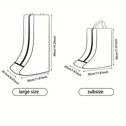 Minimalist PVC Shoe Protector Bags – Clear, Foldable, Waterproof, Dustproof with Zipper, Hand Washable Storage Bags for Travel & Home Organization