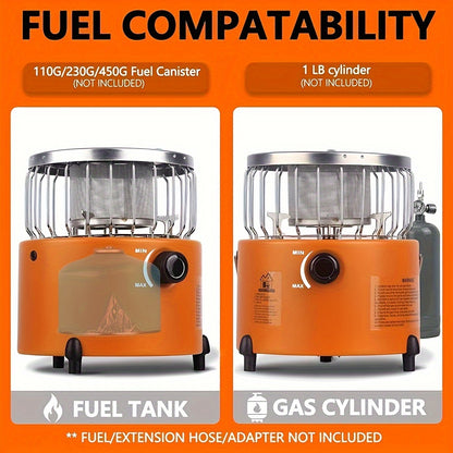 9000 BTU Propane Heater Stove – 2-in-1 Portable Indoor & Outdoor Camping Gas Stove, CSA Certified with Adjustable Flame & Carrying Case