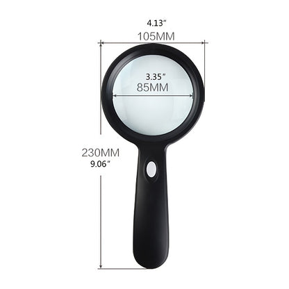 10X Lighted Magnifying Glass – Handheld Large Reading Magnifier with 12 LED Lights, Ideal for Seniors, Repair, Coins, and Reading
