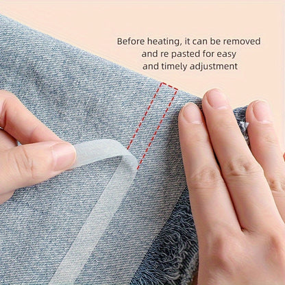 Beige Double-Sided Hem Tape – No-Iron Fabric Adhesive for Pants Hemming | 196.85 Inches, Multipurpose Clothing and Craft Tape with Water Resistance