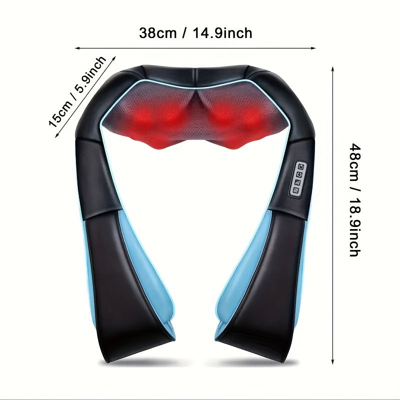 Heating Neck and Shoulder Massager – Deep Kneading Finger Pressure Massager for Neck, Back, Shoulders and More, Perfect Gift for Men, Women, and Parents