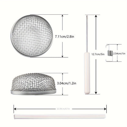 2pcs Stainless Steel RV Furnace Vent Screen with Tool – 2.8” Round Insect-Resistant Mesh for Camper Vents – Outdoor Trailer Accessories