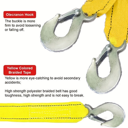 Heavy-Duty Towing Rope – 153.9 Inches, Nylon with High Tensile Strength, Emergency Vehicle Recovery Rope with Storage Bag