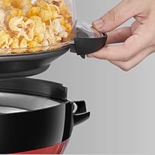 6-Quart Electric Popcorn Maker with Nonstick Plate & Quick-Heat Stirring – Cool Touch Handles