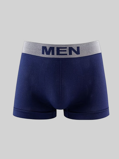 10pcs Men's Boxer Briefs - Breathable Comfy Boxer Trunks with MEN Letter Waistband, Elastic Sports Shorts, Casual Daily Underwear