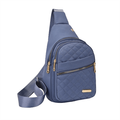 New One-Shoulder Messenger Bag for Women - Fashion Embroidered Rhombic Design - Large Capacity Waterproof Backpack with Data Hole