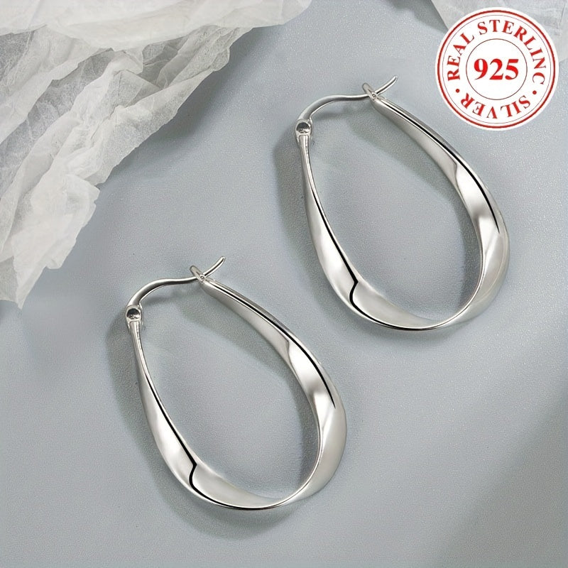 Elegant Sterling Silver Mobius Hoop Earrings - Hypoallergenic, Nickel-Free and Lead-Free, Perfect for Casual Wear or Gifting