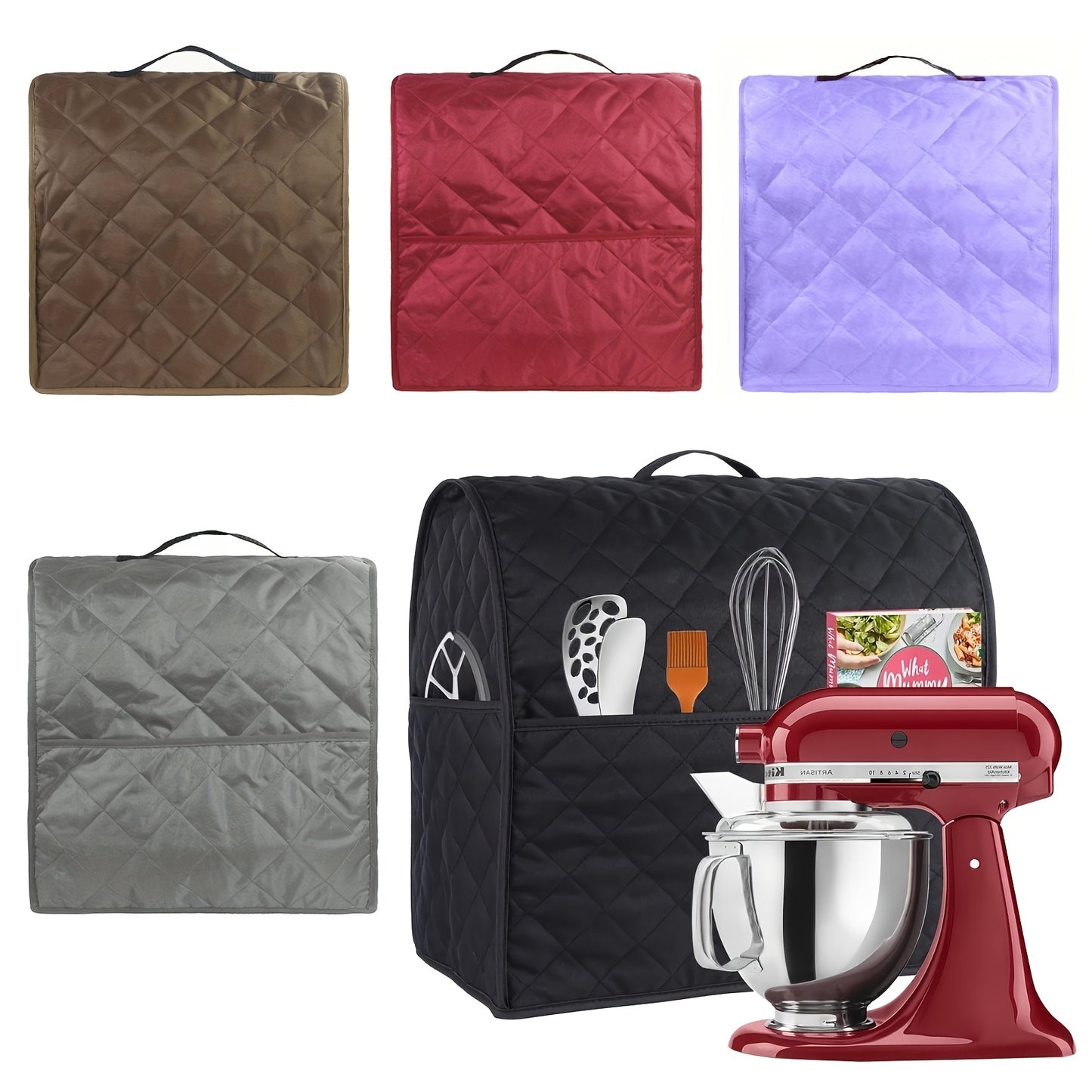 Stand Mixer Cover for KitchenAid - Dust Proof Cover with Accessory Storage Pockets and Handles - Fits All Tilt Head and Bowl Lift Models (4.5-5 Quart)