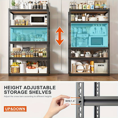2000LBS Heavy Duty Garage Shelving – 5 Tier Metal Storage Shelves, Adjustable Unit 35.5"W x 72"H x 15.8"D for Basement, Pantry, Utility Rack