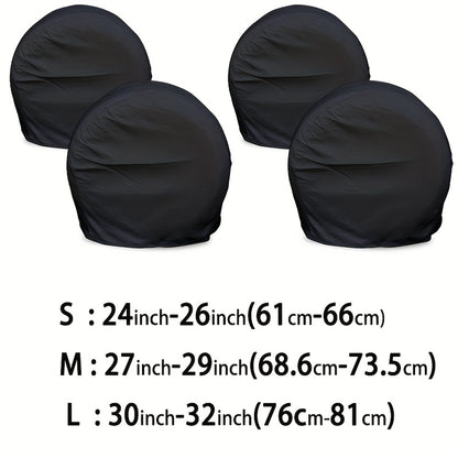 4pcs Black Tire Cover – Waterproof Wheel Protector for Truck, SUV, Trailer, Camper