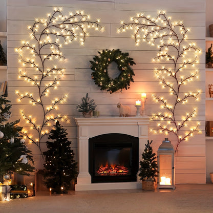 72/96 LEDs Bendable Willow Vine Lights - White Birch Tree Light, 8 Modes Rattan Decorative Light - Indoor Atmosphere Light for Garden, Home, Living Room, Camping, Parties - Perfect Gift for Halloween, Birthday, Christmas