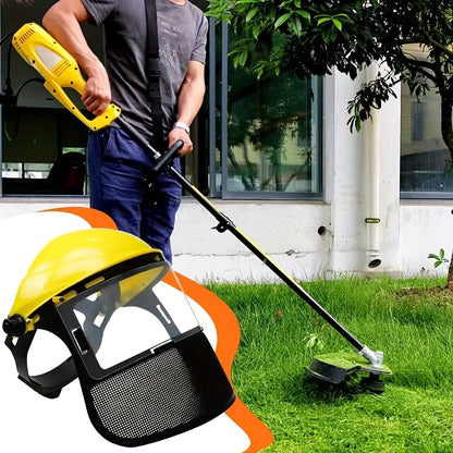 Ultimate Gardening Face Shield Helmet – Adjustable Metal & Plastic Visor, Face Guard Protection, Safety Headgear for Trimming, Weeding, Woodworking & Forestry Tasks