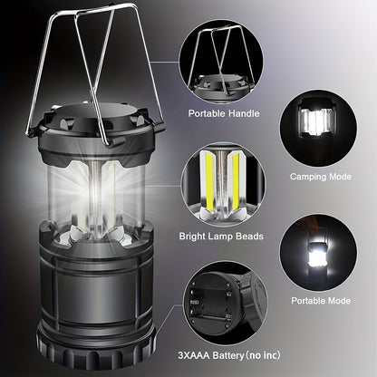 Buy 1 Get 1 Free – 2-Pack Ultra-Bright LED Camping Lanterns – Portable, Collapsible, Water-Resistant, Energy-Efficient Emergency Flashlights, Long-Lasting Battery Life ( AAA Batteries Not Included )