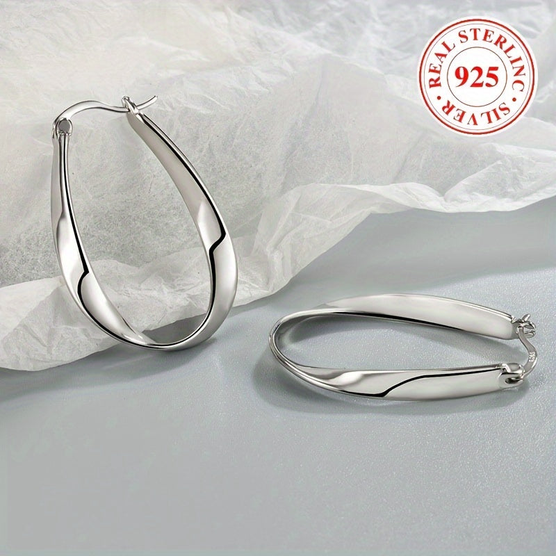 Elegant Sterling Silver Mobius Hoop Earrings - Hypoallergenic, Nickel-Free and Lead-Free, Perfect for Casual Wear or Gifting