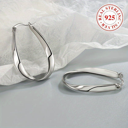 Elegant Sterling Silver Mobius Hoop Earrings - Hypoallergenic, Nickel-Free and Lead-Free, Perfect for Casual Wear or Gifting