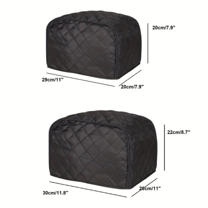 Toaster Cover - Quilted Polyester Fabric for 2 and 4 Slice Toasters - Dust-Proof with Fingerprint Protection, Fits Most Standard Models