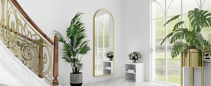 21x64 inch Arched Full Length Mirror – High Definition Aluminum Alloy Frame for Bedroom or Living Room