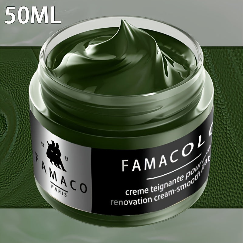 FAMACOL Leather Color Restorer Cream – 1.69oz Black Dye for Leather Repair & Refurbishment, Non-Toxic for Sofa, Shoes, Bags