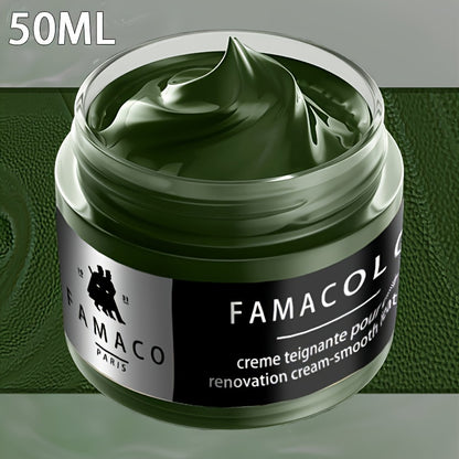 FAMACOL Leather Color Restorer Cream – 1.69oz Black Dye for Leather Repair & Refurbishment, Non-Toxic for Sofa, Shoes, Bags