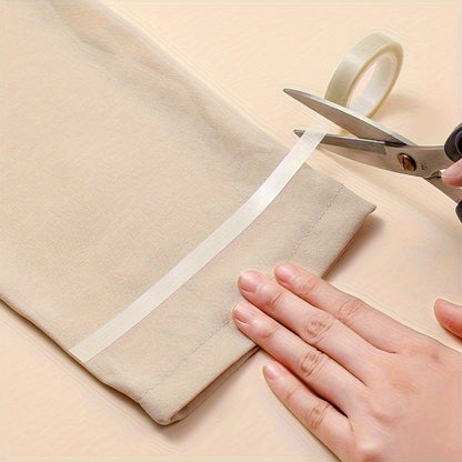 Beige Double-Sided Hem Tape – No-Iron Fabric Adhesive for Pants Hemming | 196.85 Inches, Multipurpose Clothing and Craft Tape with Water Resistance