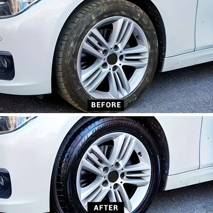 Black Shine Tire Wax - Durable, Long-Lasting Protection and Restoration Wax for Car, Bike, and Motorcycle Tires - Prevents Cracking, Whitening and Covers Scratches