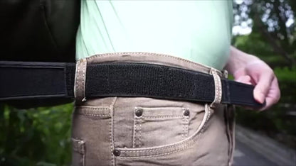 Men's No-Buckle Elastic Belt – Casual Nylon Waistband with Magic Tape Closure, One Size Fits Most