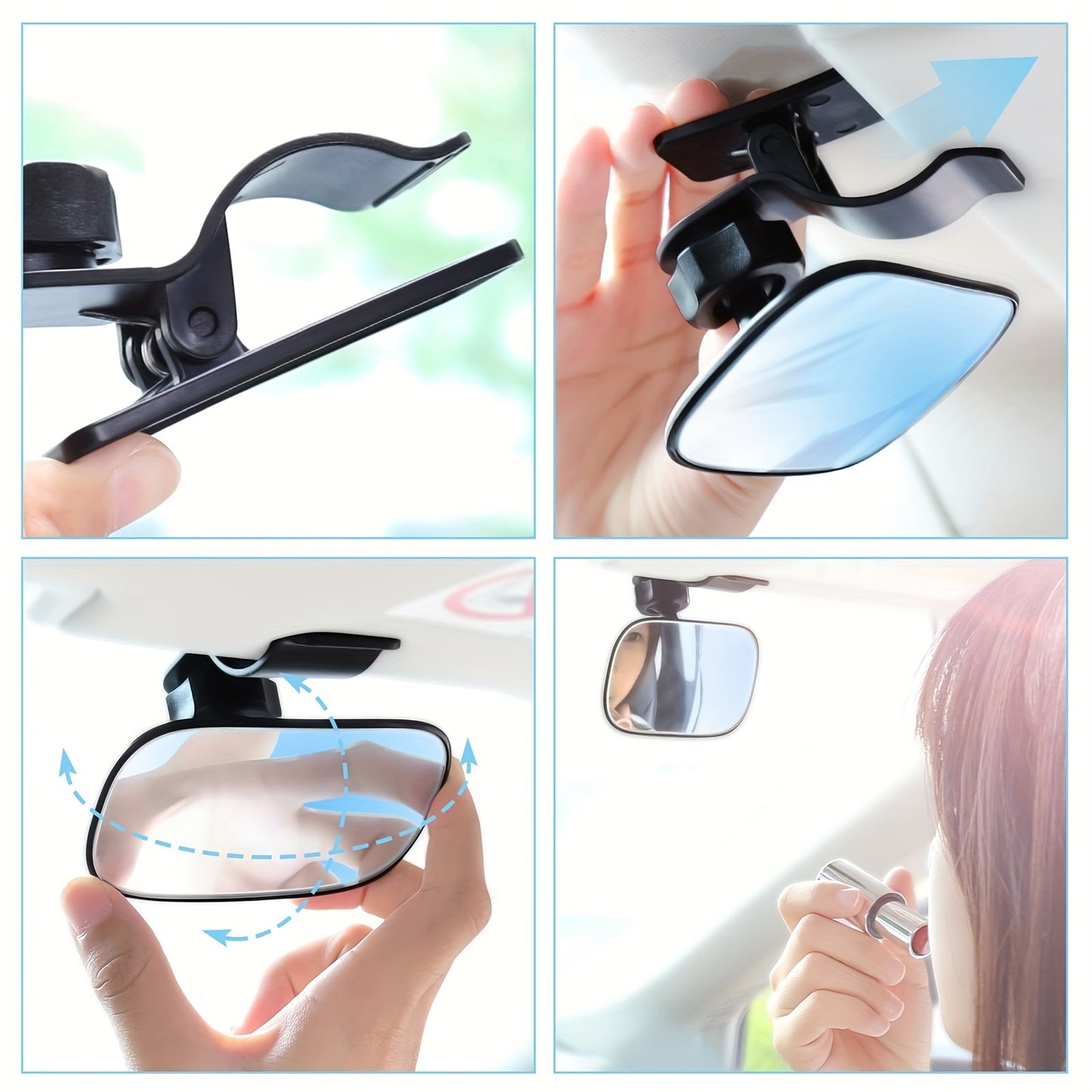 Car Mirror – Automotive Interior Wide Angle Convex Rearview Mirror, Adjustable Backseat Rear View Accessory
