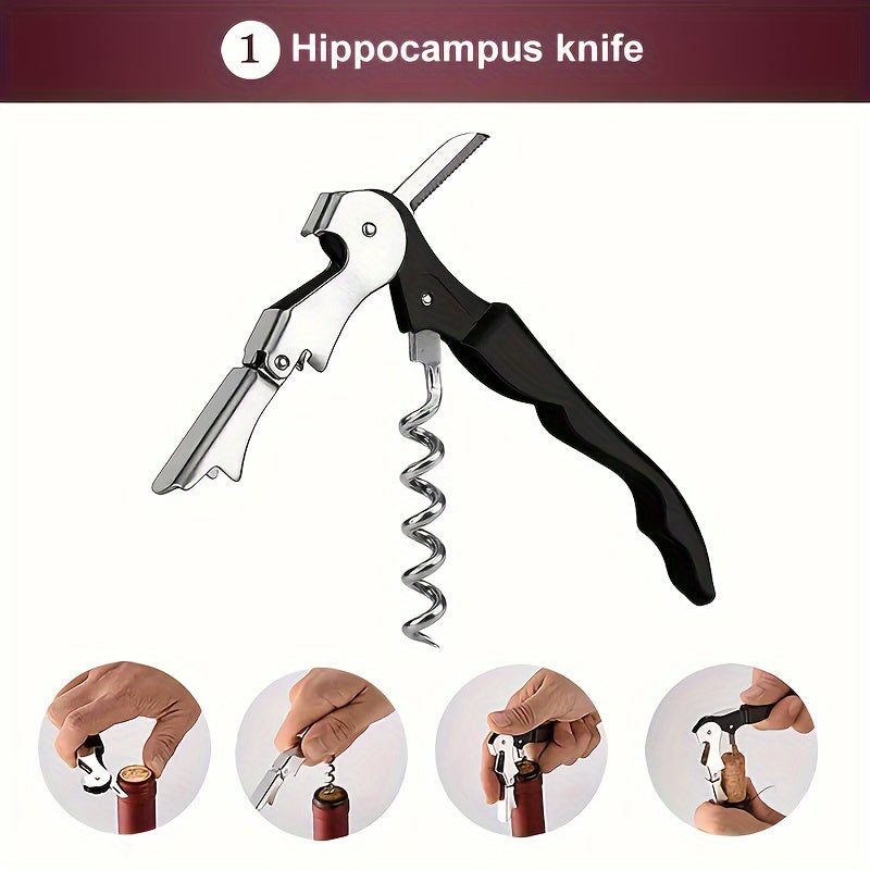 Set of 5 Stainless Steel Wine Openers - Durable and Versatile Kitchen Tools, Perfect Gift for Wine Lovers, Suitable for Birthdays, Christmas, Halloween and Thanksgiving