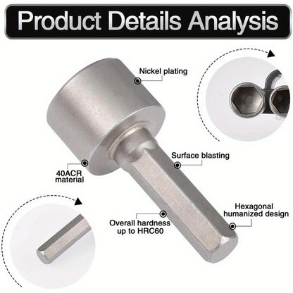 14-Piece Power Nut Driver Bit Set - 1/4" Hex Shank, CR-V Steel, Screwdriver Socket Bits for Power Tools, Sizes 5-13mm, No Battery Required
