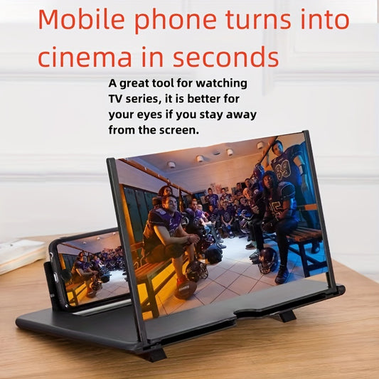 High-Definition Mobile Screen Amplifier with Foldable Stand - 10/12 Inch Desktop Video Magnifier
