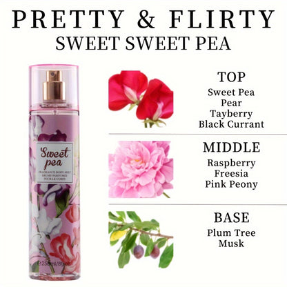 Body & Hair Fragrance Mist for Women - Long-Lasting Perfume Spray with Sweet Pea, Pear, Tayberry & Black Currant Notes, Perfect for Dating, Daily Life & Parties, Gift Giving