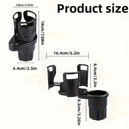 2 in 1 Rotating Car Cup Holder Expander – Durable ABS, Multi-Functional Vehicle Interior Accessory